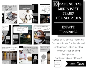 Socialemediaposts voor nalatenschapsplanning voor notarissen | Canva-sjablonen (digitale download)