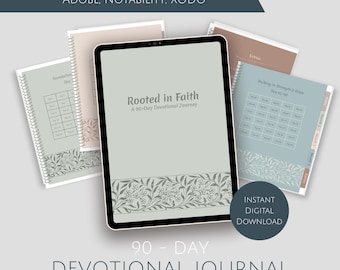 Devotional-dagboek van 90 dagen Digitaal geloofsdagboek | Bijbelstudie- en christelijke reflectiedagboek voor GoodNotes iPad