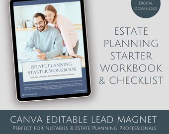 Estate Planning Workbook Canva Template | Editable Lead Magnet (PDF Guide) | Notary Resources | Client Checklist