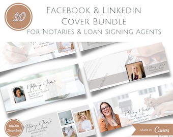 Facebook- en LinkedIn-coverbundel voor notarissen| Socialmediabanners voor notarissen | Notarismarketing | Canvassjablonen | Digitale download