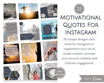 25 sjablonen voor motiverende quotes Instagram | Sjablonen voor sociale media| Zakelijke of persoonlijke sociale media | Canvassjablonen | Digitale download