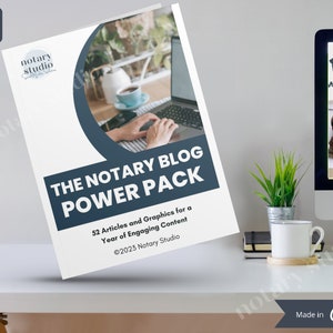 Notary Blog Power Pack | 52 Notary Blog /Social Media Articles PLUS Graphics for Instagram/Facebook/LinkedIn/Blog | 1 Year of Notary Posts