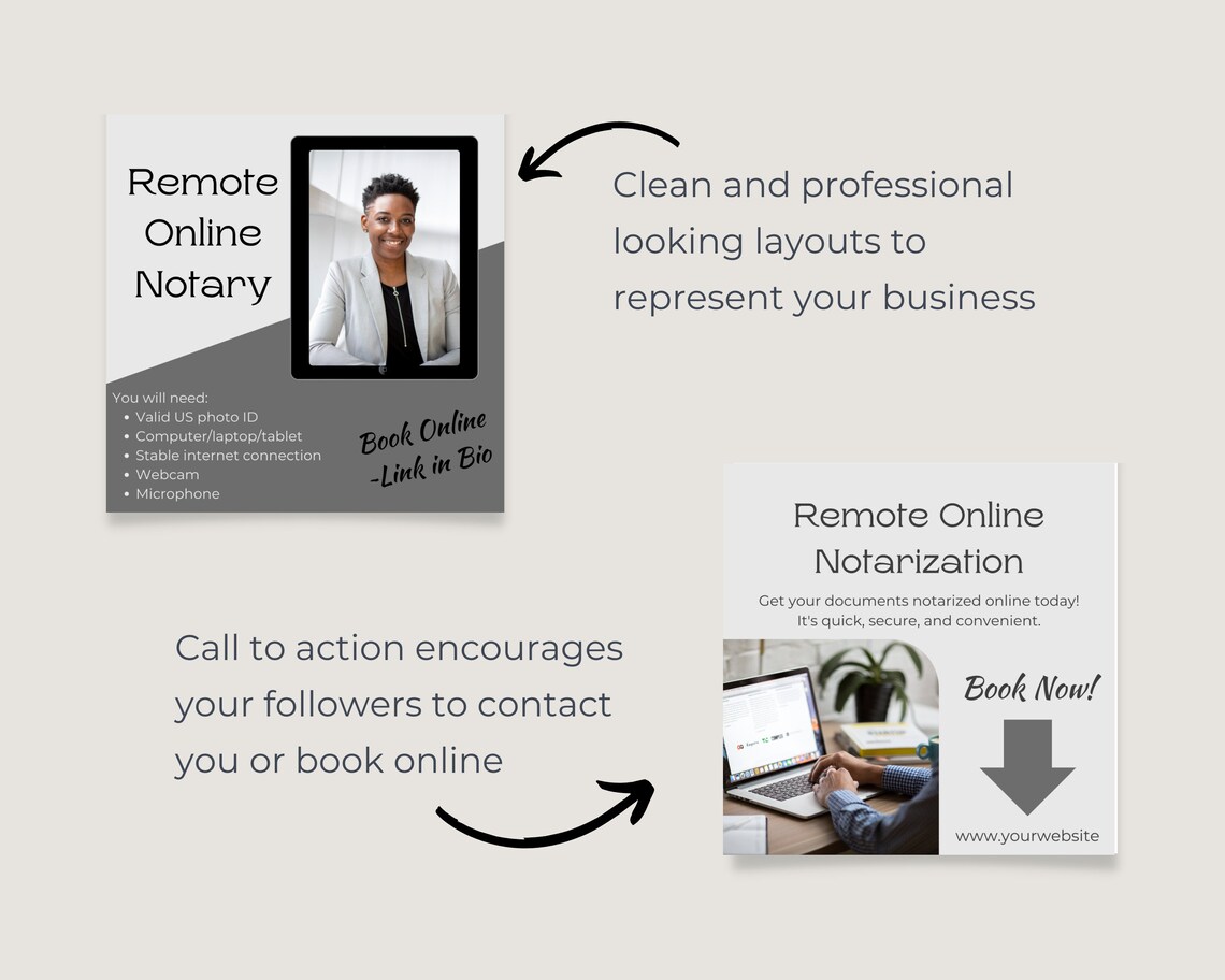 25 Remote Online Notary Templates for Instagram RON Notary Social Media