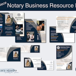 Kit de Recursos para Negócios de Notário | Cartão de Visita para Notário | Brochura para Notário | Flyer para Notário | Capa para Facebook e LinkedIn para Notário | Download Digital do Canva