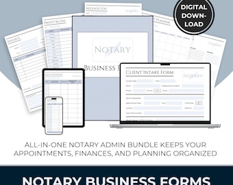 Notarisadministratiebundel | Bewerkbare canvassjablonen | Afdrukbare notarisformulieren en trackers | Digitale download