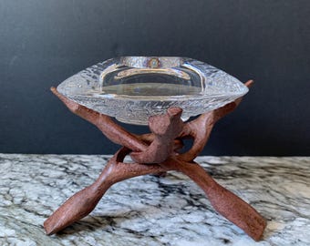 Vintage Orrefors Discus Candle Holder: Swedish Glass Tealight Holder