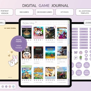 Op de afbeelding: Digitaal speljournaal met pastelthema's, met 480 spellen, 240 bordspellen en 879 pagina's. Inclusief 30+ extra sjablonen, 300+ stickers en 15 digitale covers. Het journaal is verkrijgbaar in 4 kleuropties.