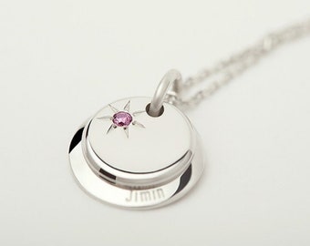 Lavish'e★BTS JIMIN着用Melting Stone Pearl Vintage Necklace Silver Chain And Pearl Padlock Necklace | Jimin - BTS
