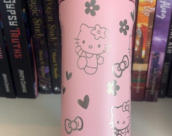 Engraved Kitty Owala Tumbler | Pink Stainless Steel, Personalized