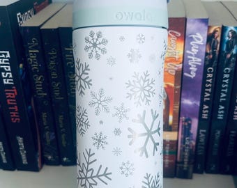 Engraved Snowflakes Owala Water Bottle | 24oz Winter Tumbler