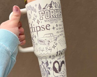 Twilight 40oz Engraved Tumbler | Vampire Wolf Design