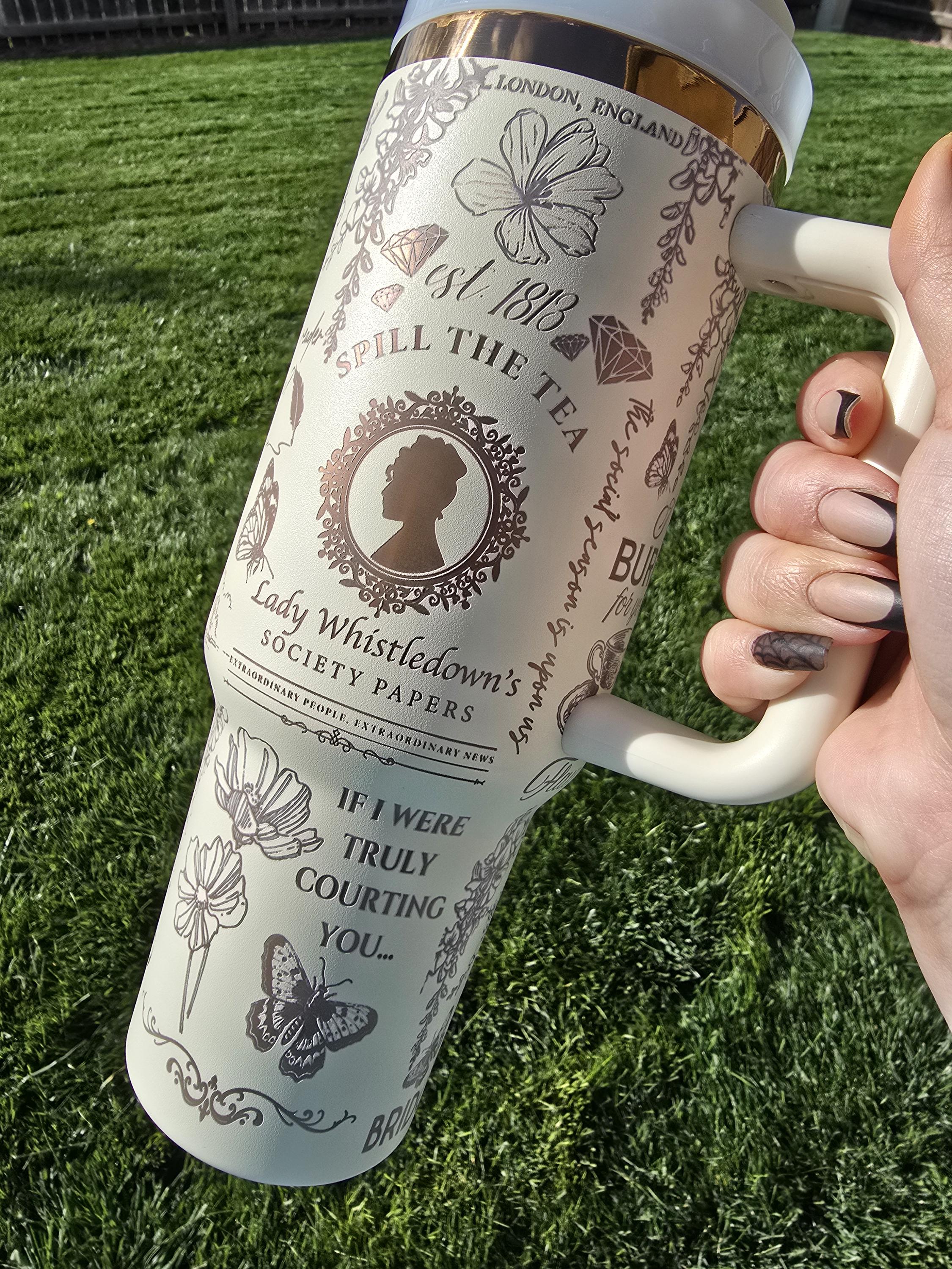 Bridgerton 40oz Tumbler | Lady Whistledown Design - Etsy
