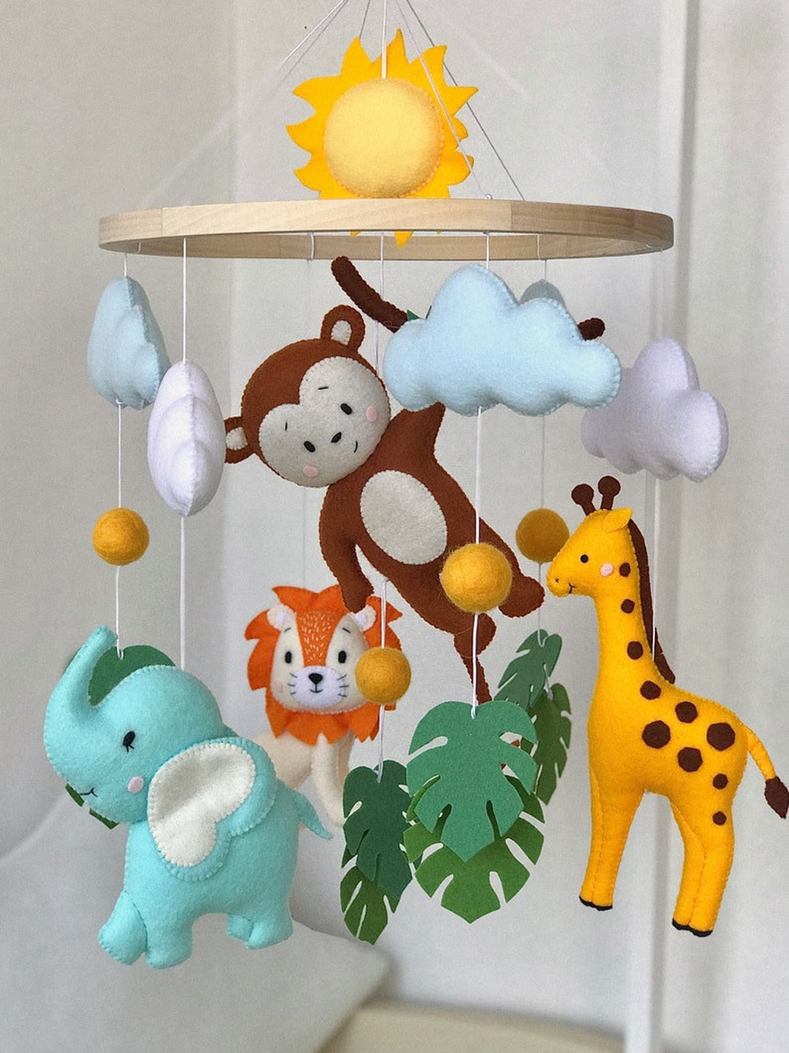 Safari Baby Mobile Baby Mobile Jungle Animals Nursery Decor Etsy