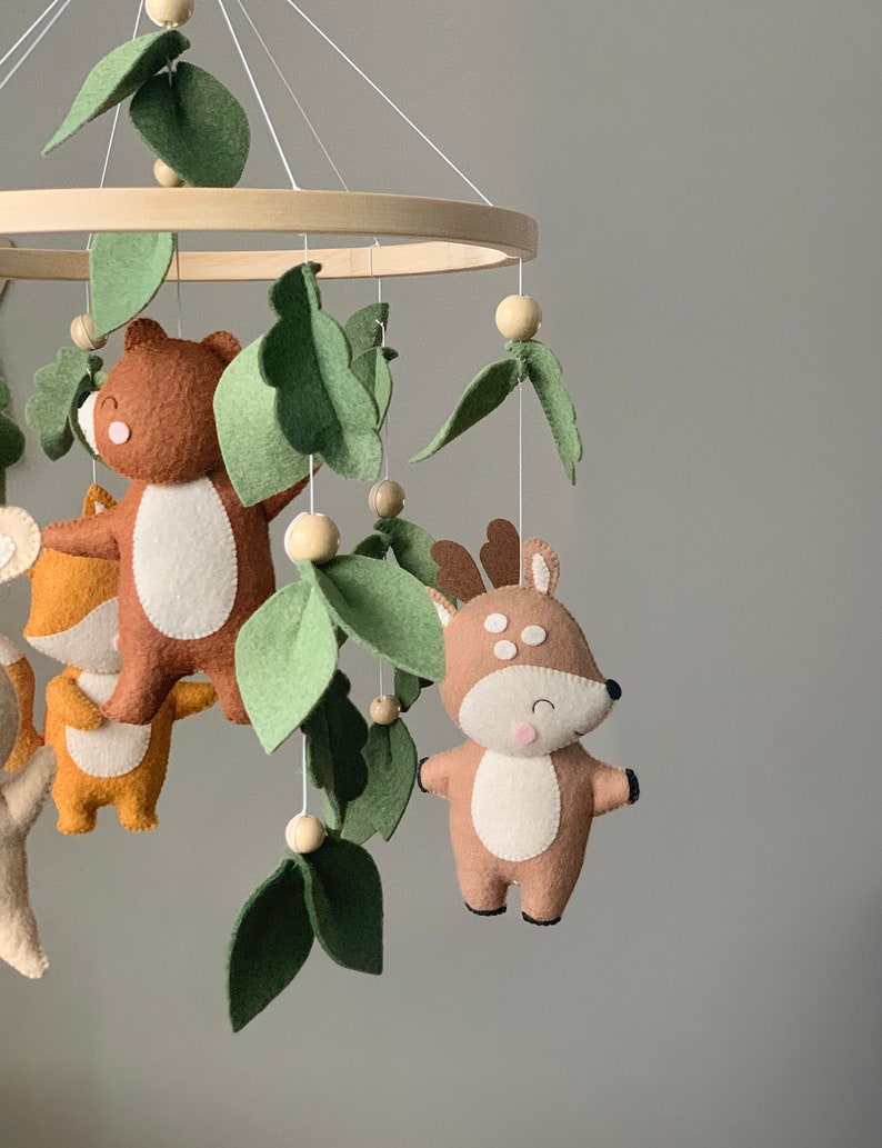 Woodland Baby Mobile Forest Baby Mobile Woodland Nursery Etsy
