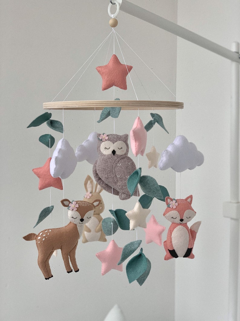 Woodland Baby Mobile Woodland Nursery Decor Forest Mobile Etsy