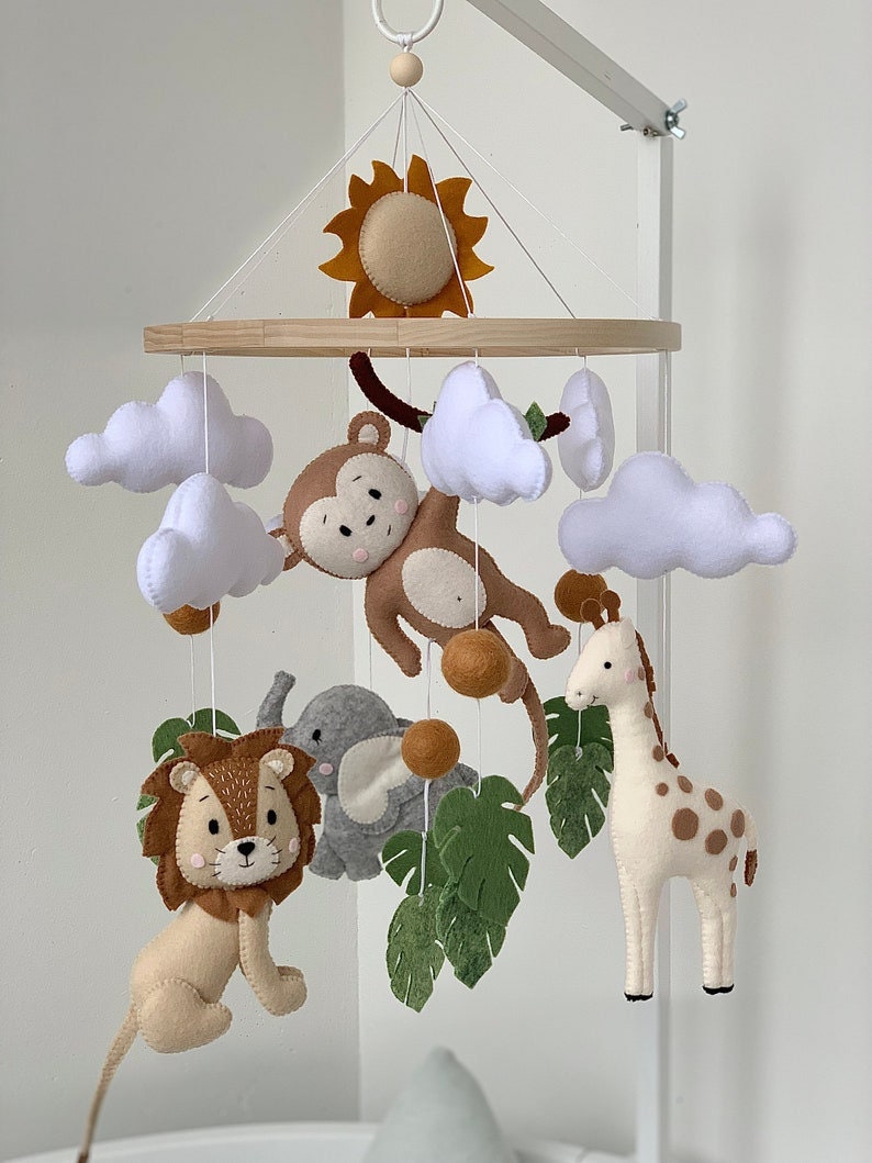 Safari Baby Mobile Baby Crib Mobile With Safari Animals Etsy