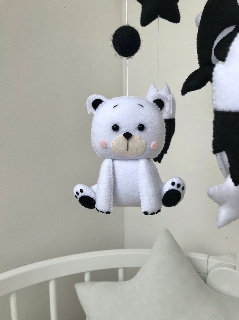 Black and White Mobile Black Baby Mobile Black Nursery Etsy