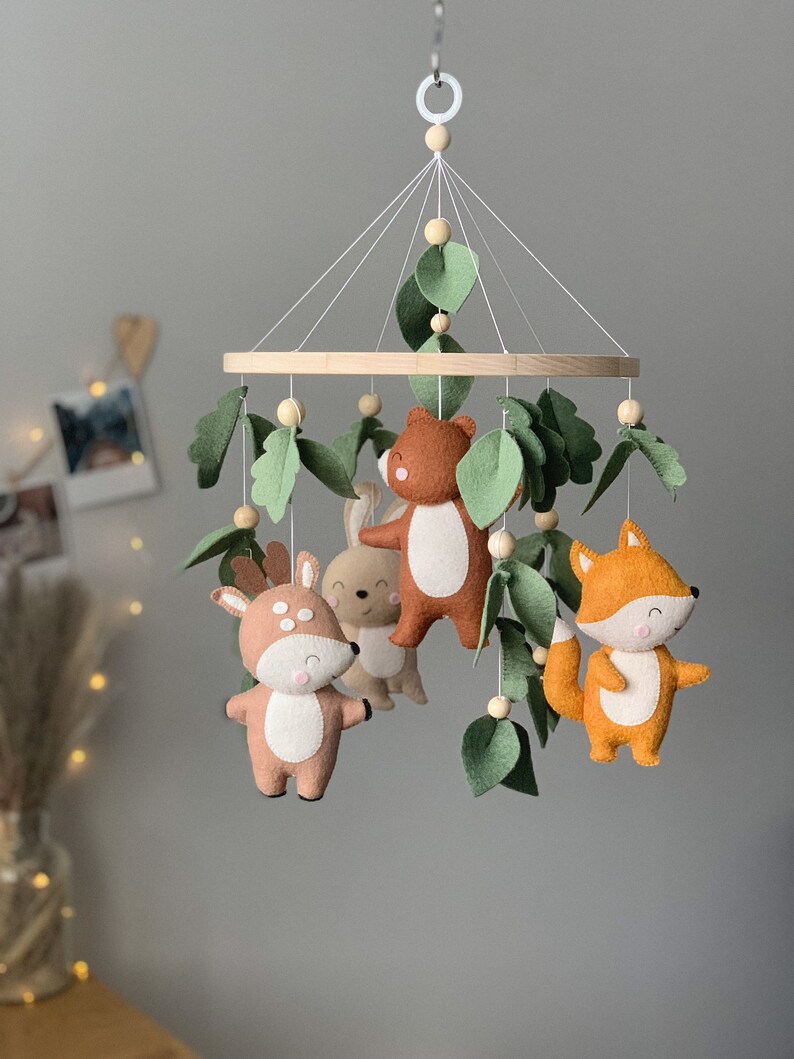 Woodland Baby Mobile Forest Baby Mobile Woodland Nursery Etsy