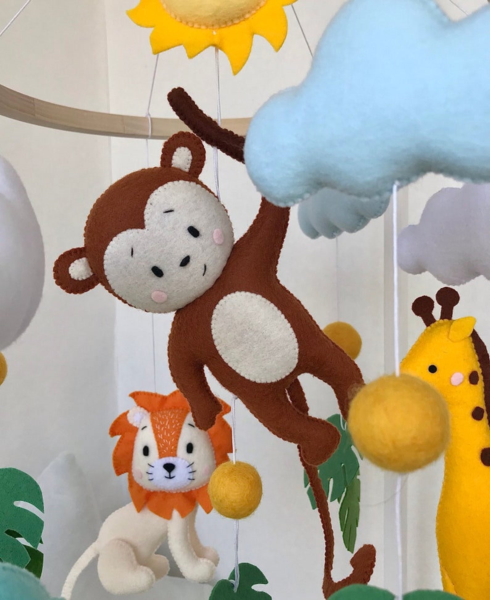 Safari Baby Mobile Baby Mobile Jungle Animals Nursery Decor Etsy