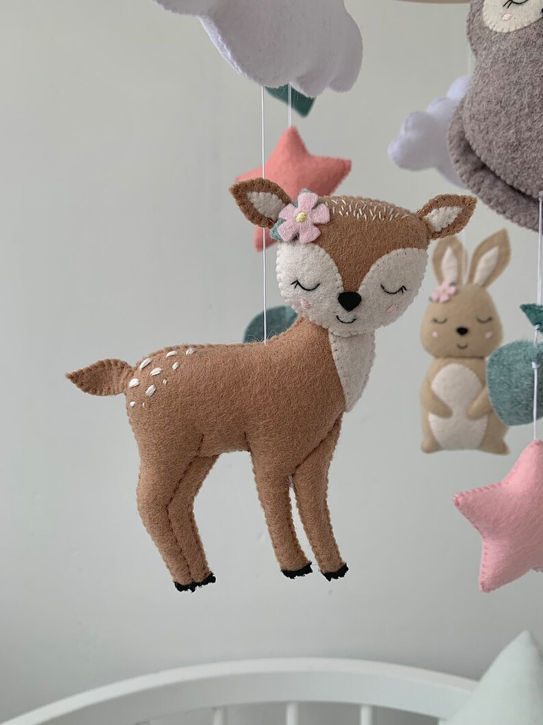 Woodland Baby Mobile Woodland Nursery Decor Forest Mobile Etsy