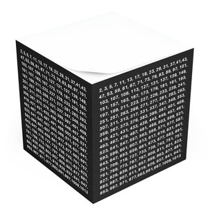 Prime Numbers Note Cube