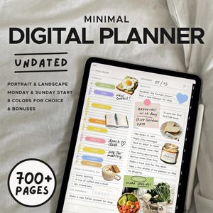 UNDATED Digital Planner, Portrait, Landscape Planner Template, GoodNotes Planner Notability iPad Planner, Daily Planner Digital MINIMALIST