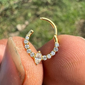 Cartilage Piercing Daith Ring Helix Earring Rook Conch Hoop Nose Hoop 14K Solid Gold Earrings Dainty Hoops Septum Piercing Tragus Earring