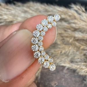 Athena Sparkle Invisible Set Curve 14K Brinco de pino de ouro Conch Piercing Único Pino CVD Diamante Pino Conch Piercing Único Pino para ela
