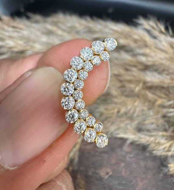 Athena Sparkle Invisible Set Curve 14K Gold Stud Earring Conch