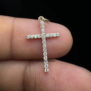 Diamond Cross Pendant / 14k Gold Diamond Cross Necklace / Christian Cross Pendant / Religious Diamond Necklace,Christmas Gift For Her