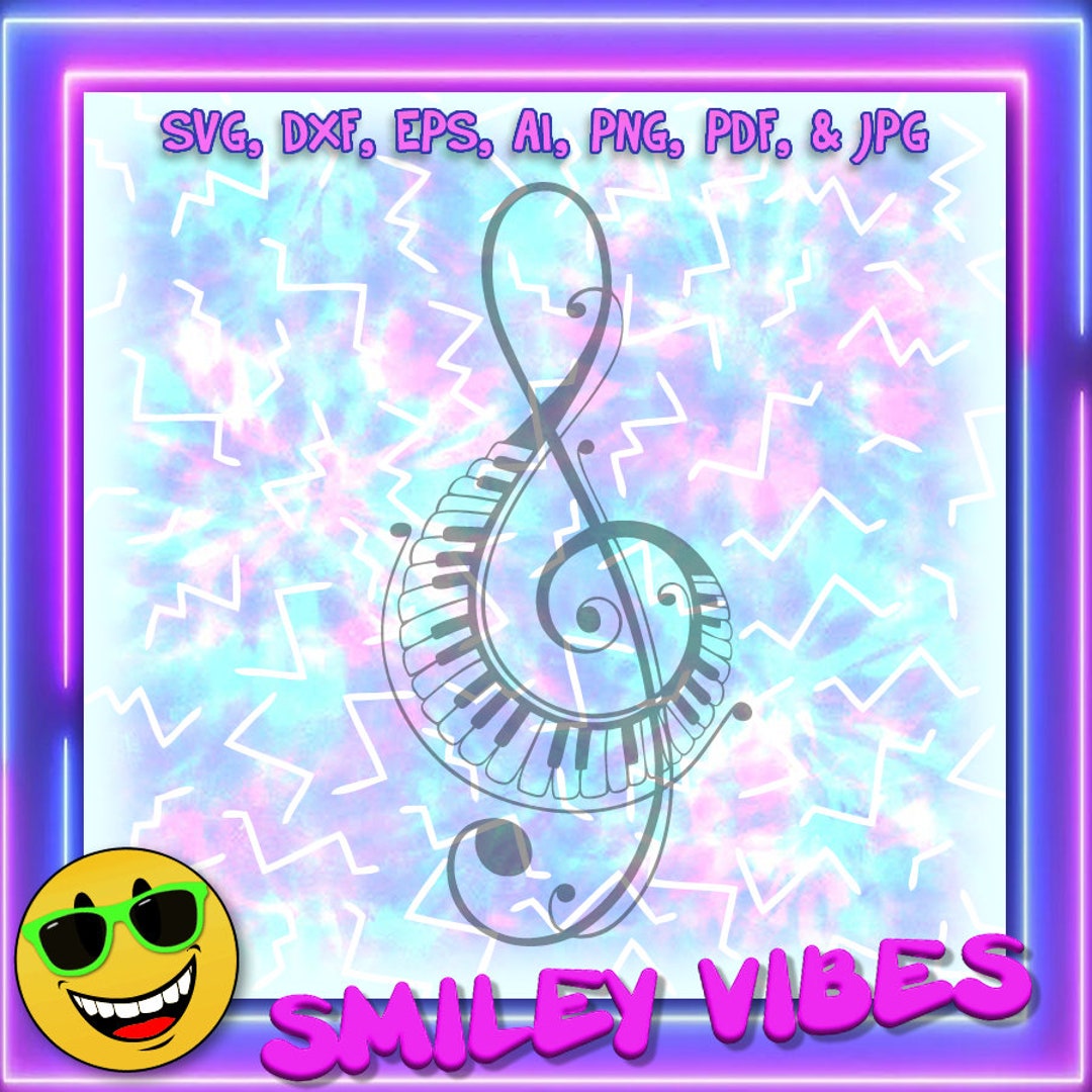 Treble Clef Keys 1 Design Includes Quality SVG AI DXF Etsy