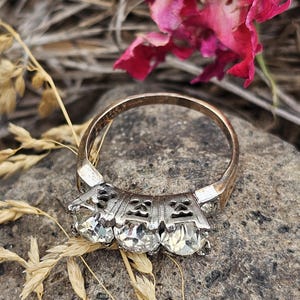 Vintage Uncas 1/20 verguld sterling zilveren filigraan ring uit het midden van de 20e eeuw, maat 7