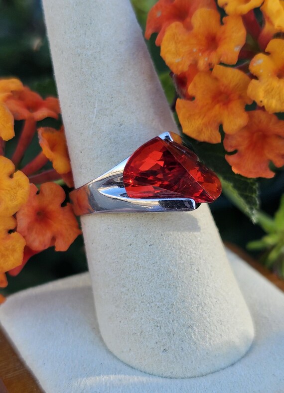 Unique Red Stone Ring, Size 8 - image 11