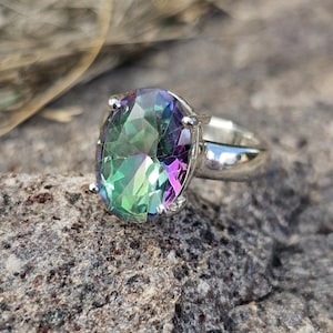 Sterling Silver Mystic Topaz Ring, Size 6