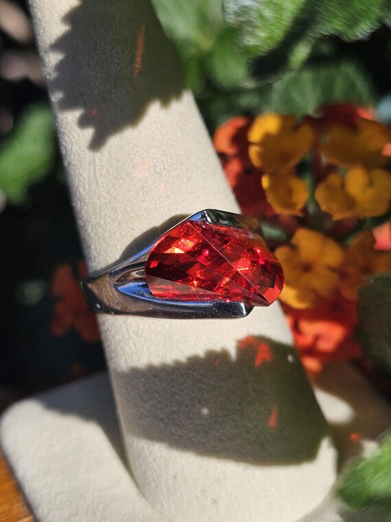 Unique Red Stone Ring, Size 8 - image 13