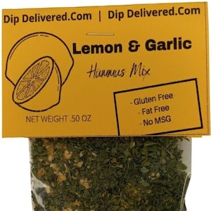 Make Your Own Hummus with Lemon & Garlic Hummus Mix Seasoning. Party and Appetizer Food. Football Snacks Perfect for Movie and Game Nights