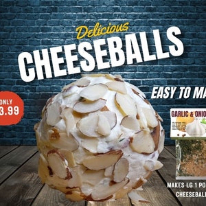 Cheeseball Dip Mix - Easy Creamy Party Snack - Gluten Free Preservative Free - Savory, Spicy Gourmet Appetizer - Homemade Natural Snack
