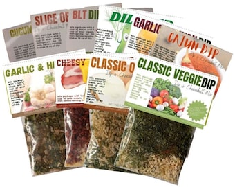 10 Pack You Pick Flavors choose from over 17 Different varieties-Mix & Match Dry herbs Packets- Seasoning Mix-Party and Appetizer food snack