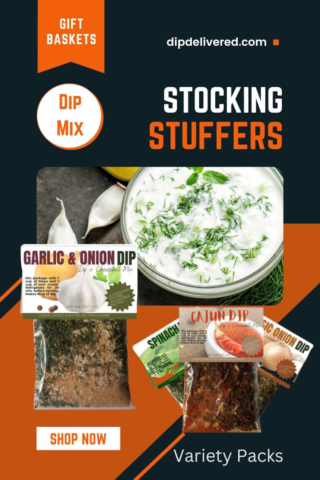 Unique Handmade Dip Mixes for Christmas Stocking Stuffers Gift for