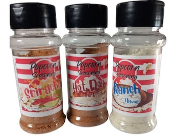 You Pick Flavors. 3 Bottles of Popcorn Seasoning Flavors. Sprinkle over Popcorn to Enhance Popcorn Flavor for Movie or Game Night snacks.