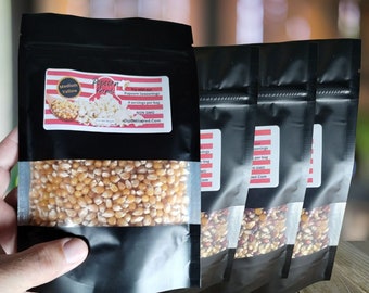 4 Bag Combo Premium Popcorn Kernels for popcorn maker or stove. (4)8oz Bags - Perfect with Our Delicious Seasonings - Popcorn Gifts and Bags