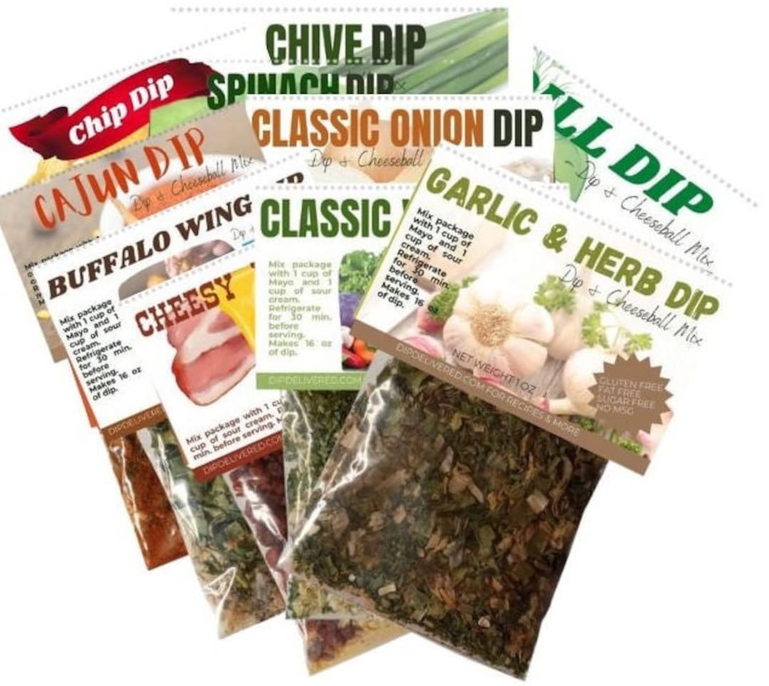 10 Pack Variety Dry Dip Mix Seasoning Party & Appetizer Food Birthday Gift for Men or Woman