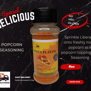 Popcorn Gewürz-Trockenmischungs-Shaker als Popcorn-Topper und Gewürzmischung 2,5 Unzen Pizza-Geschmack - Trockengewürz Ca. 10 Portionen - Handgemachte Mischung
