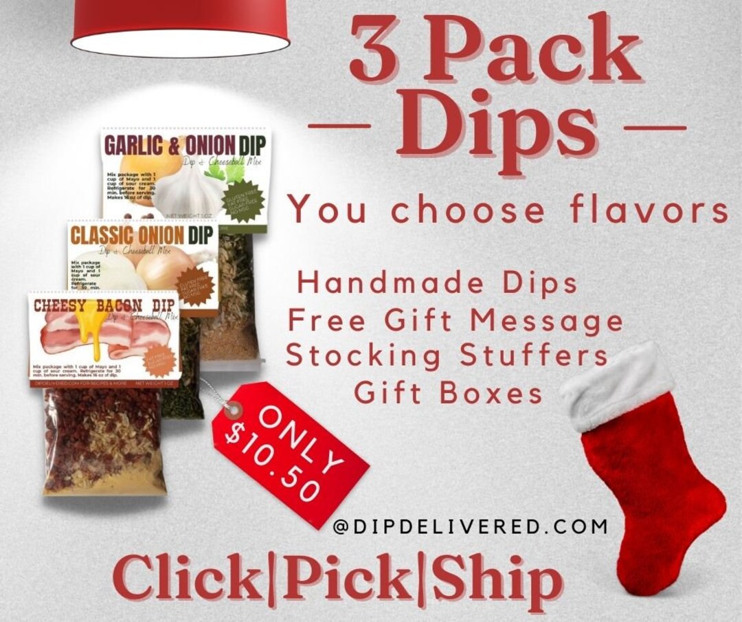 3 Pack Variety Dry Dip Mixes You Choose Flavors Handmade Gifts Stocking Stuffers Gift for