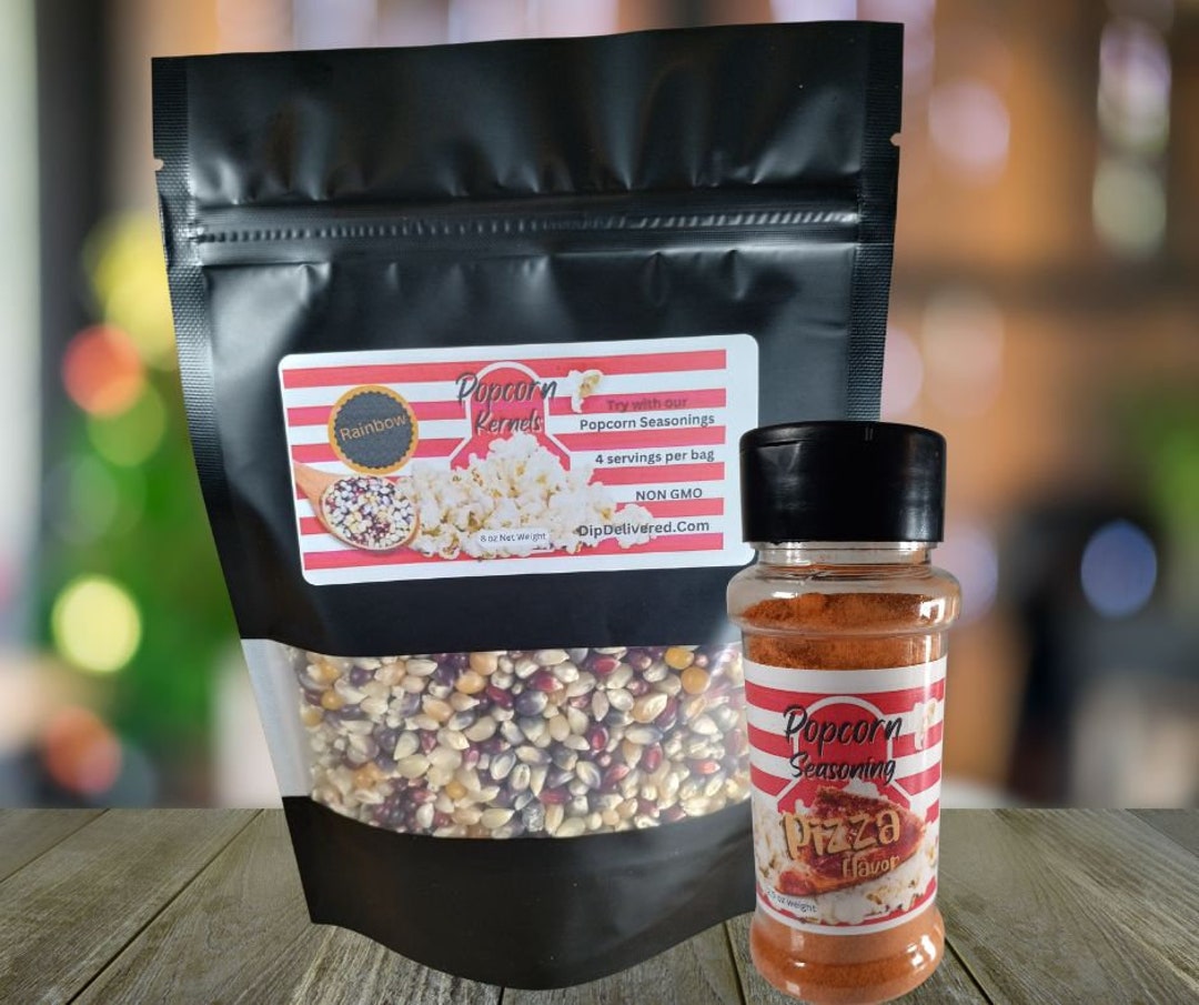Popcorn and Seasoning Combo Pack 8oz Bag With 2.5 Oz Flavor Popcorn