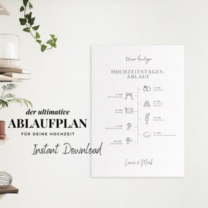 Hochzeits-Ablaufplan Vorlage – Editierbares PDF zum Sofort-Download (A4)