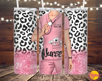 Personalized Nurse Tumbler, Gift for Nurse, Nurse Tumbler, RN-LPN-CNA Gift, Personalized Nurse Tumbler, Glitter Tumbler, Nurse Graduate