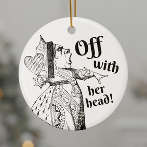 Alice in Wonderland Ornament | Queen of Hearts | Vintage | Christmas Ornaments | Two Sided Print | Victorian Holiday Decor | Friend Gift