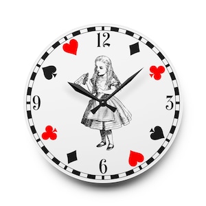 Alice in Wonderland Wall Clock | Drink Me | Fairytale | Retro Vintage Wall Clock | Gothic | Victorian | Decorative Wall Clock | Alice Theme