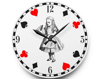 Alice in Wonderland Wall Clock | Drink Me | Fairytale | Retro Vintage Wall Clock | Gothic | Victorian | Decorative Wall Clock | Alice Theme